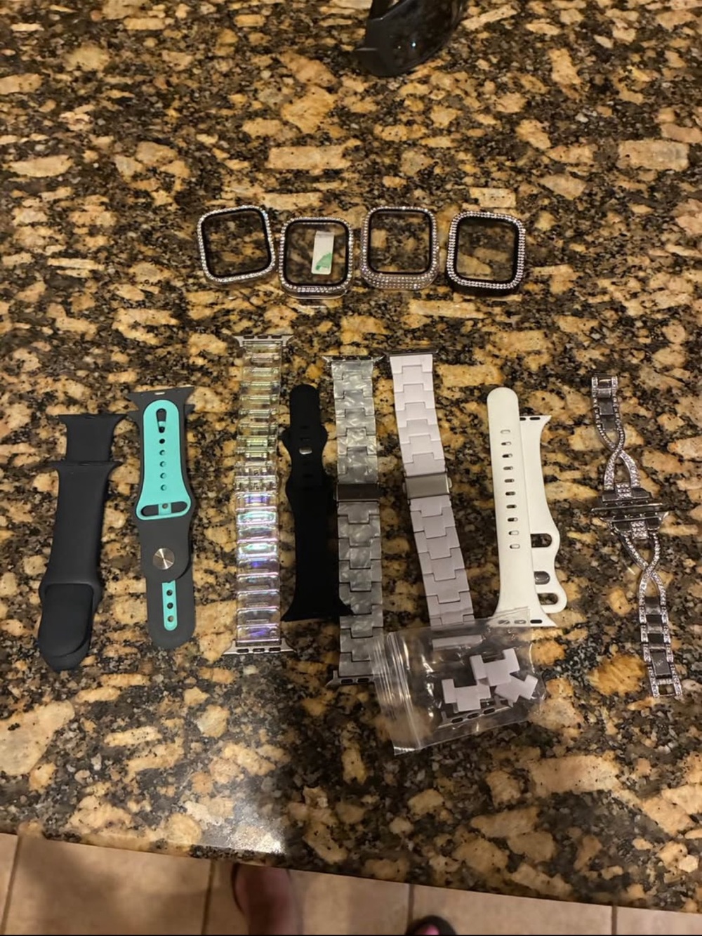 Interchangeable Silicone and Metal Bands - Black, White, Teal, Gray - Picture 4 of 5